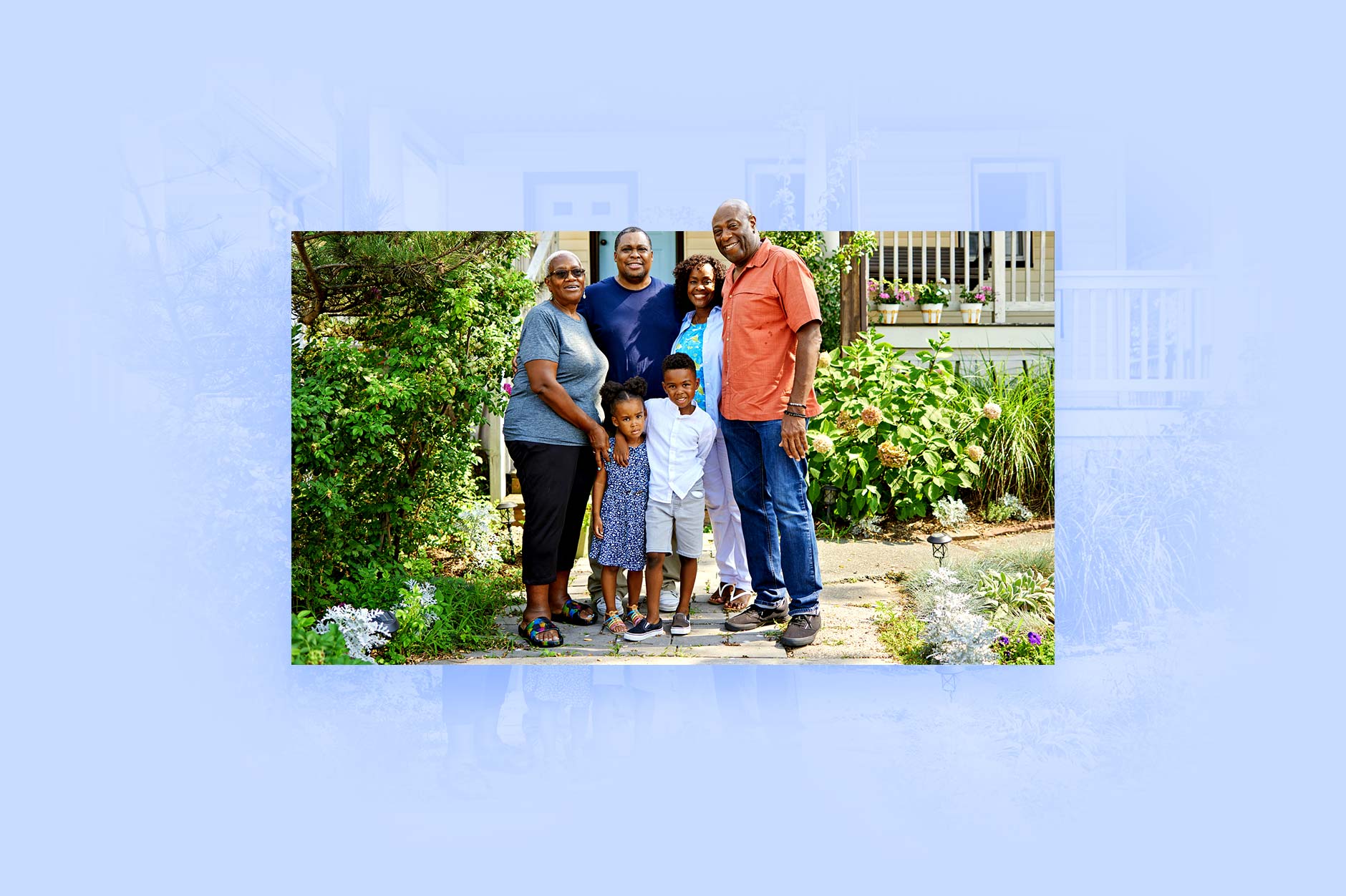 Multigenerational living index showing ranked states for shared family households